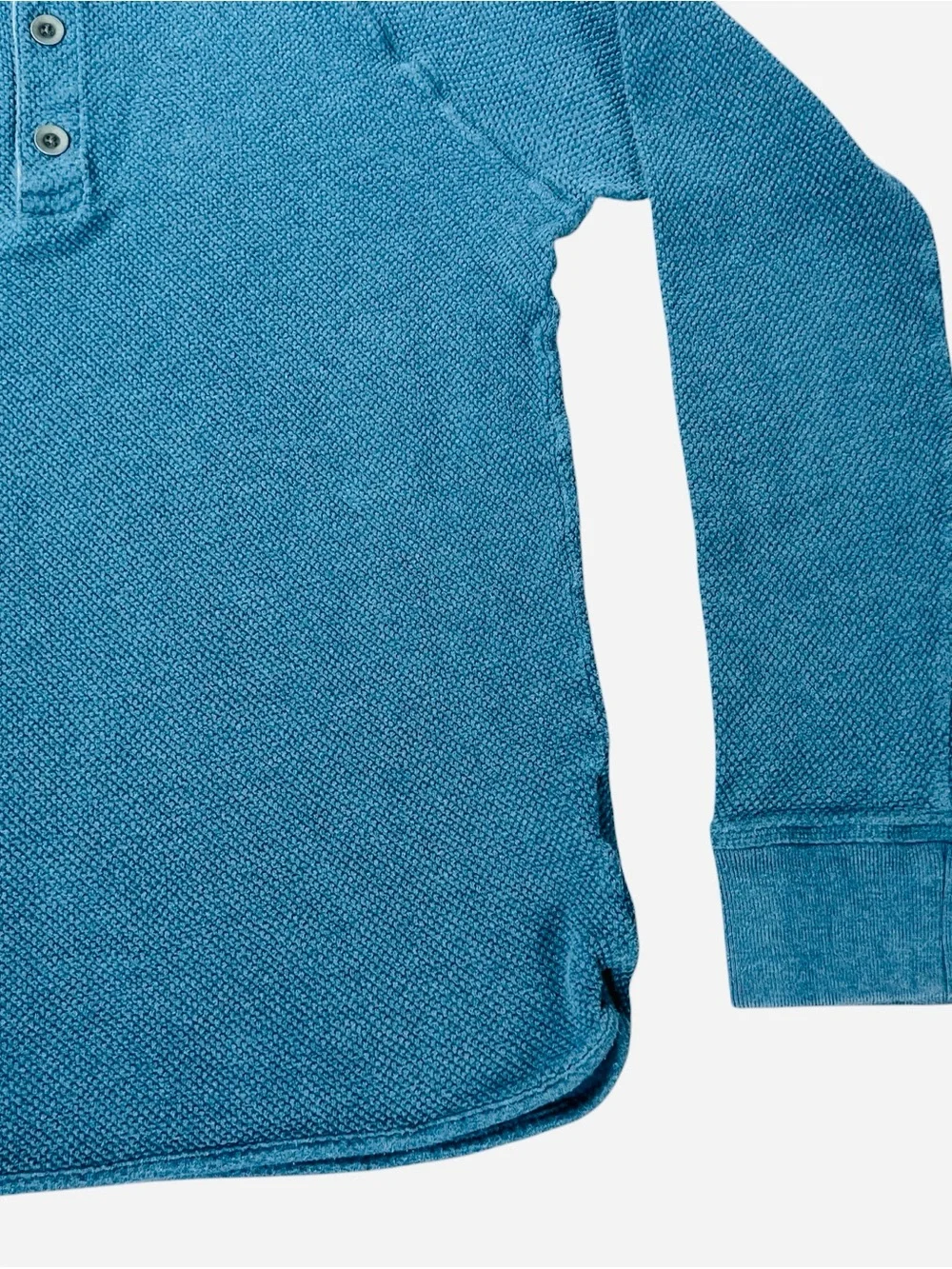 Banana Republic Men's Long Sleeve Henley in Teal Blue